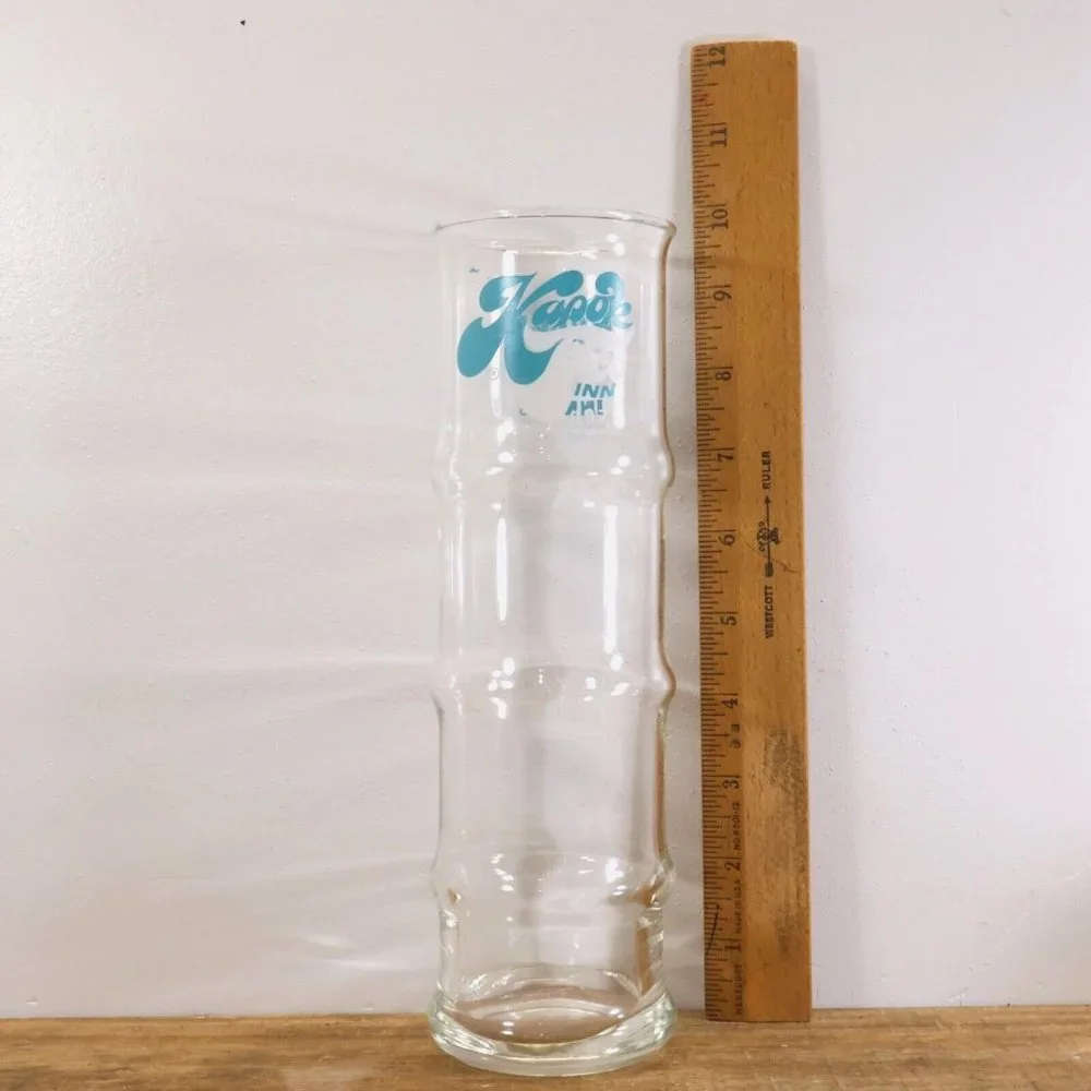 4/$20 1975 Kapok Tree Inn Peter Pan Inn Bamboo Hurricane Glass Urbana Maryland